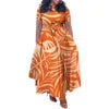 The  Curve Elegance Printed Belted A-Line Dress
