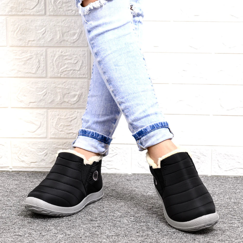 Winter Boots Women Waterproof Snow Women Shoes Flat Casual Winter Shoes Ankle Boots for Women Plus Size Couple Shoes Non-Slip
