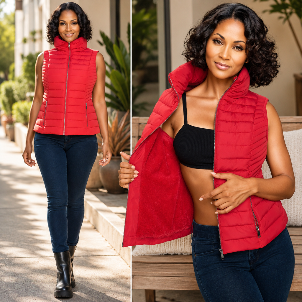 PuffTech Vest - Women's High Collar Quilted Vest