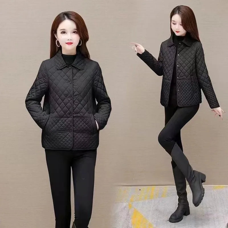 NEW Autumn Winter Coat Fashion Women's Lightweight Down Cotton Keep Warm Thin Jacket Female Korean Casual Outerwear Tops