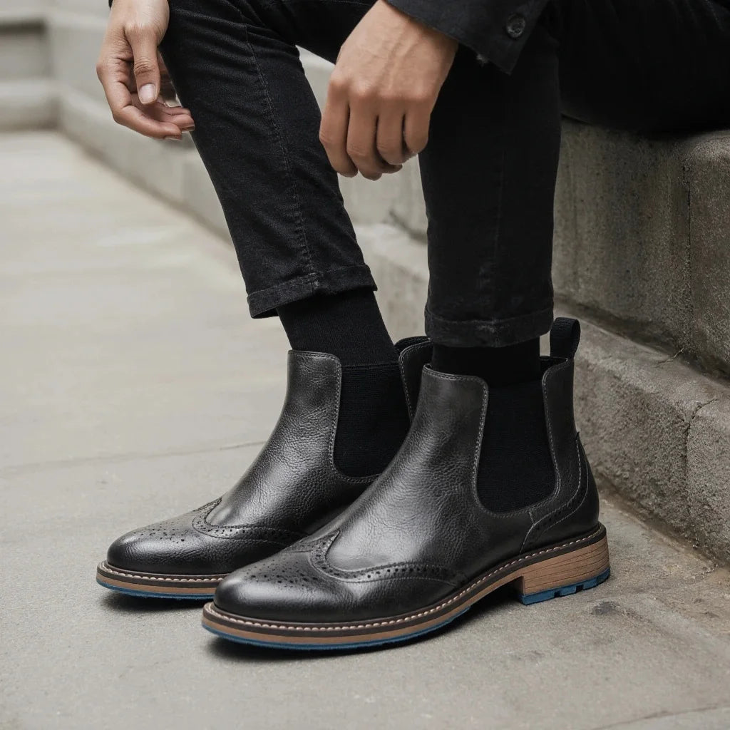 Chelsea Boots Men 2026 Comfortable Brand Fashion Leather Boots