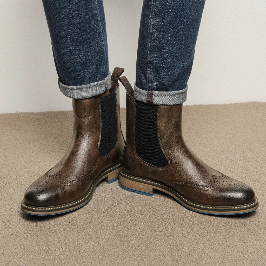 Chelsea Boots Men 2026 Comfortable Brand Fashion Leather Boots