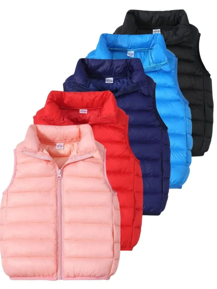 Boys' Down Vest Winter Light Jacket Casual Stand Collar Waistcoat Children Fashion Korea Coat Autumn Clothes For Girls Vests
