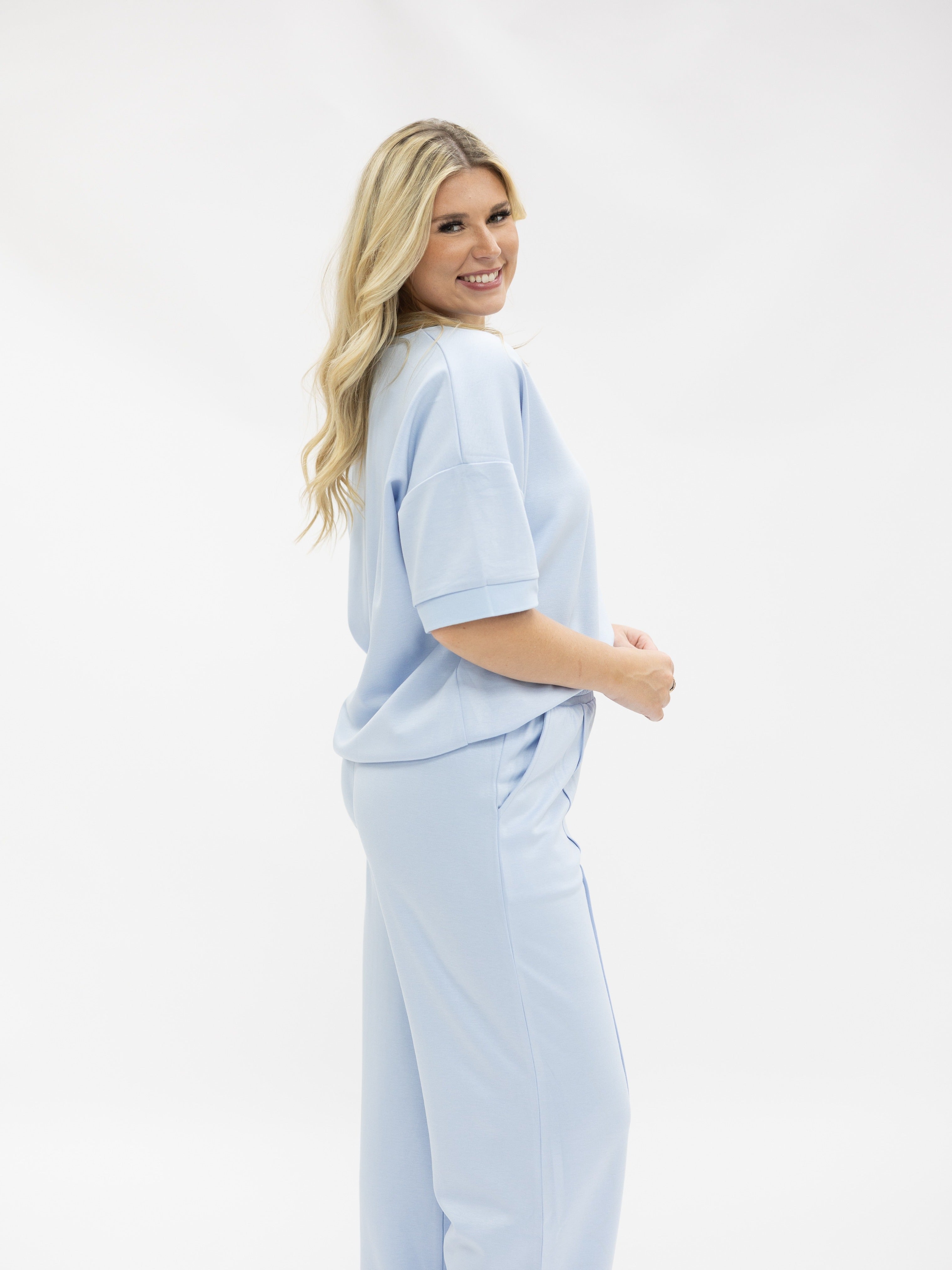 Butter Soft V-Neck Top, Blue