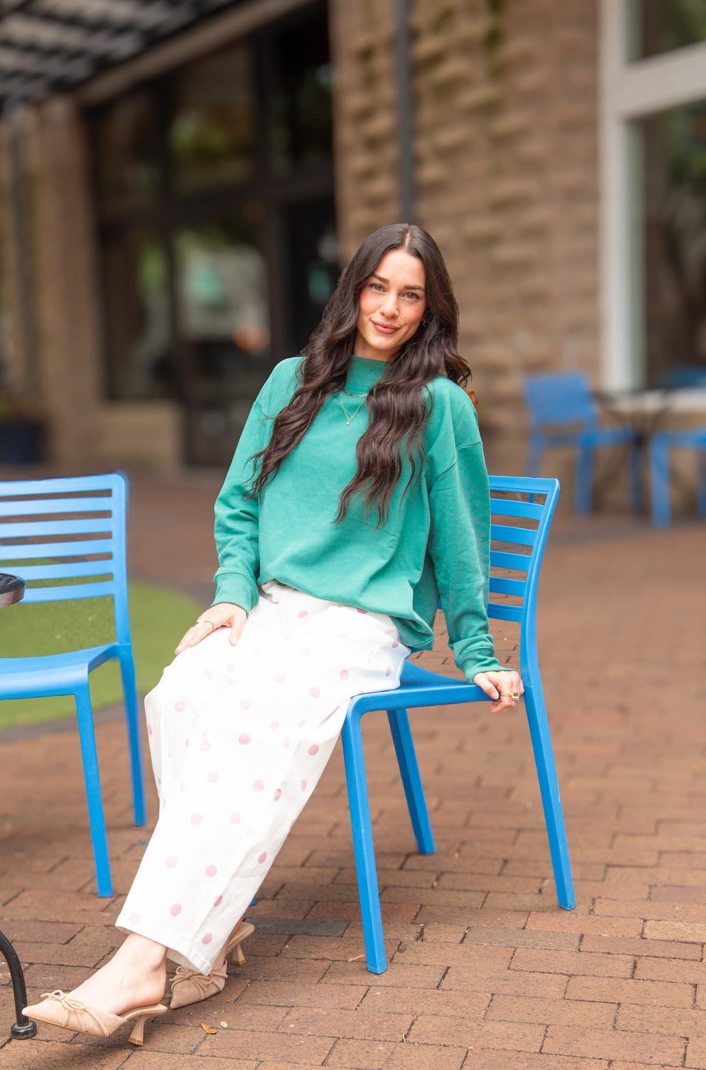 Mock Neck Sweatshirt, Forest Green