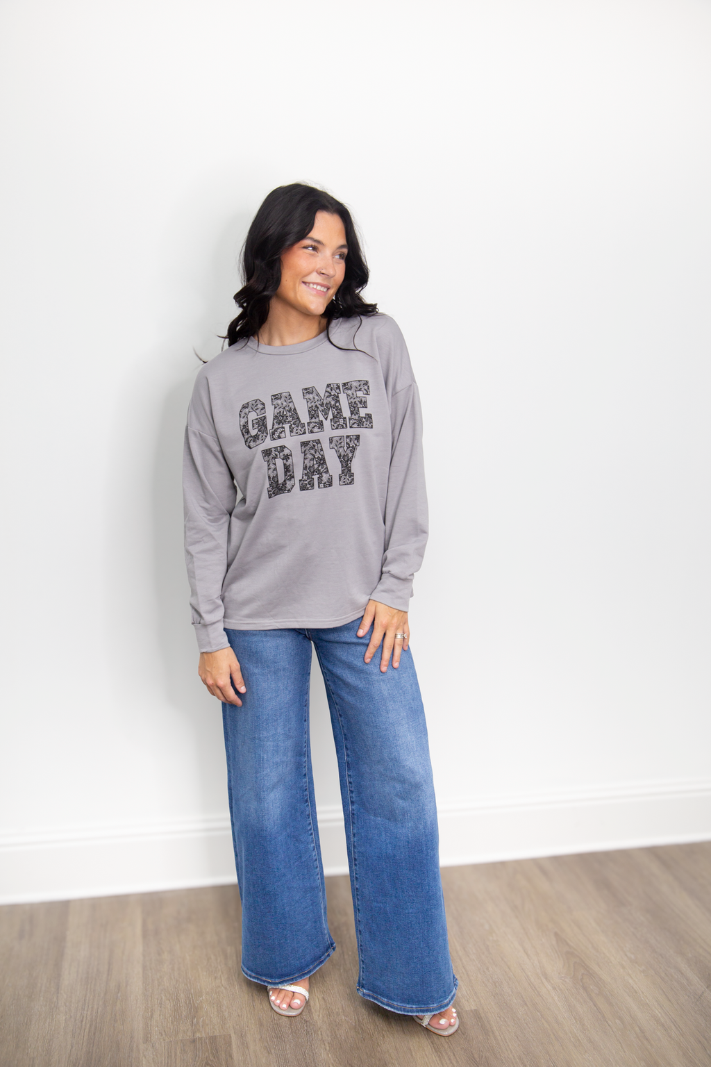 GAME DAY on Light Weight Sweatshirt, Grey