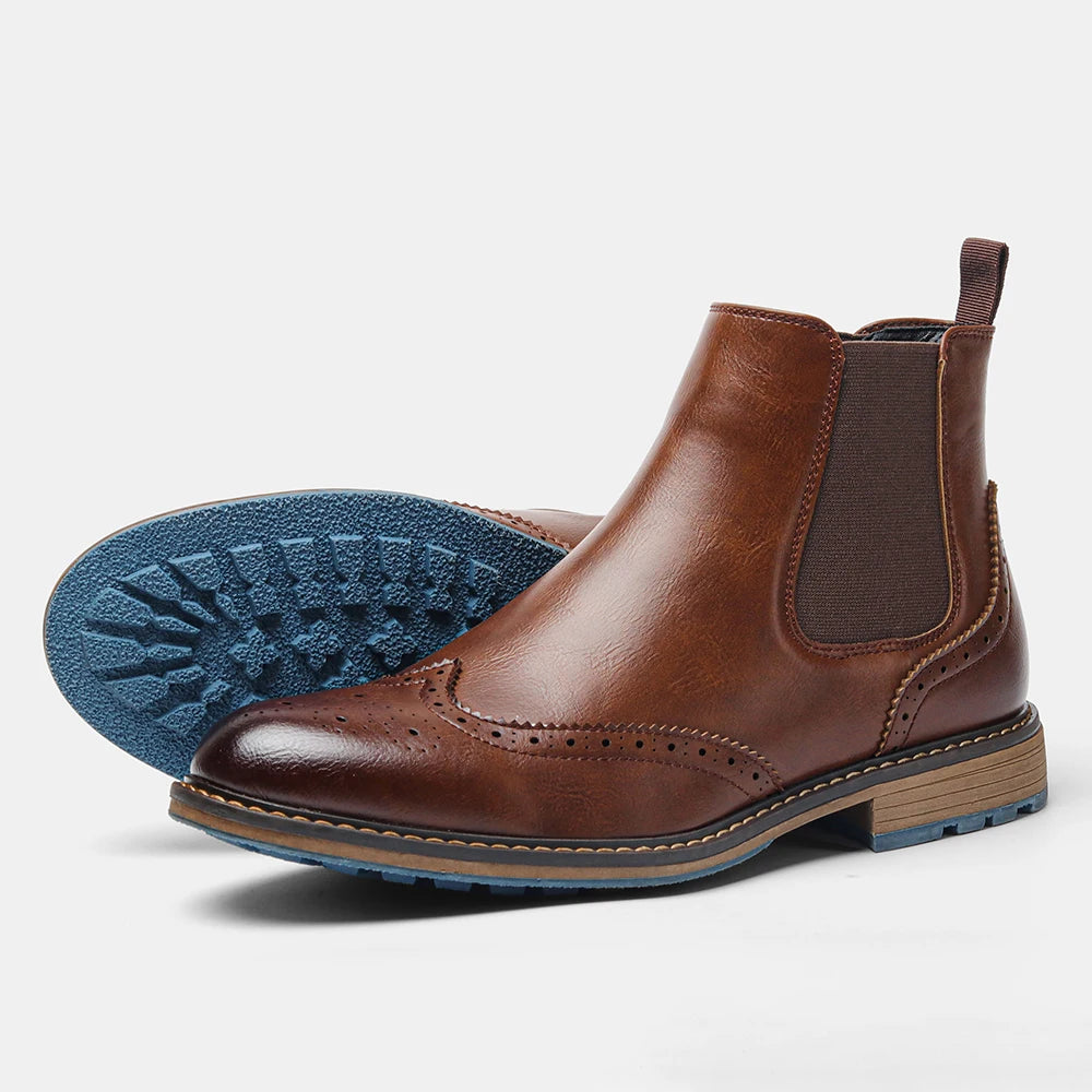 Chelsea Boots Men 2026 Comfortable Brand Fashion Leather Boots