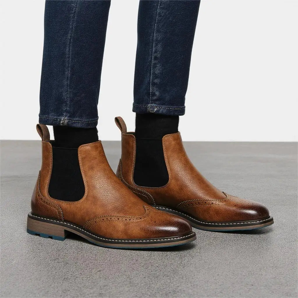Chelsea Boots Men 2026 Comfortable Brand Fashion Leather Boots