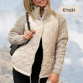Women Knit Patchwork Puffy Jacket Zipper Stand Collar Cardigan Coat Outwear Long Sleeved Cotton-padded Casual Solid Color Parkas