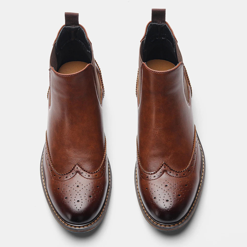 Chelsea Boots Men 2026 Comfortable Brand Fashion Leather Boots