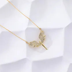 Celestial Guardian Wing Necklace | 18K Gold-Plated Sterling Silver